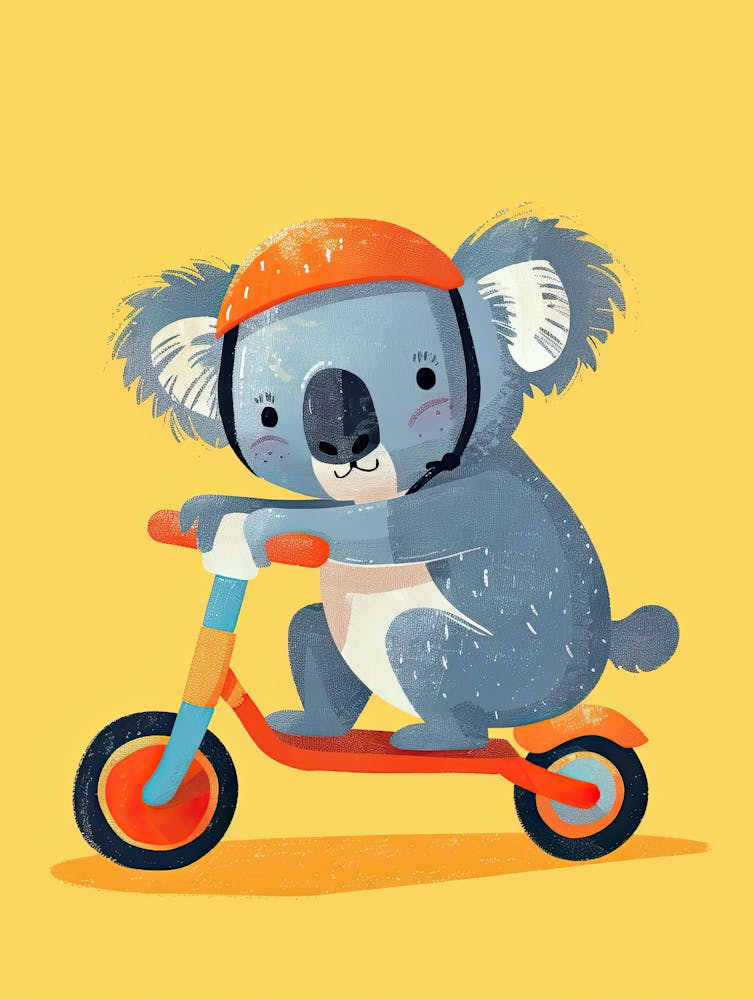 Koala Riding A Scooter 1