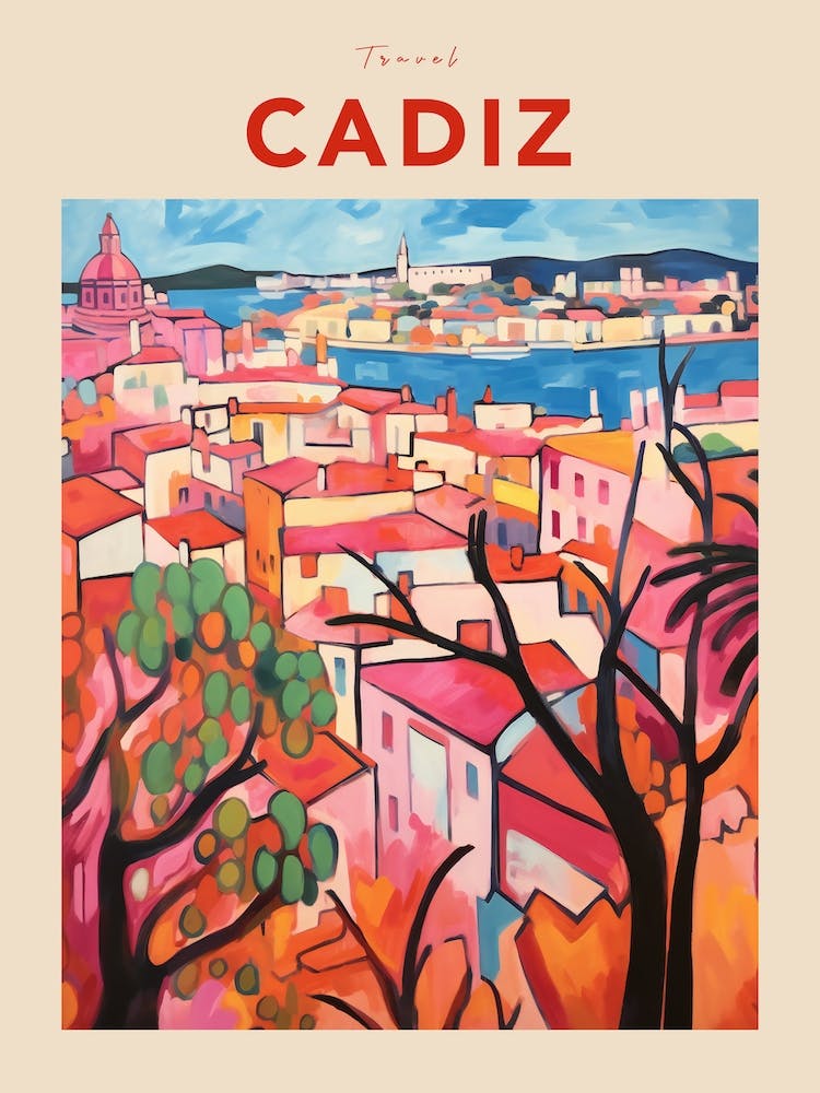 Cadiz Spain 3 Fauvist Travel Poster
