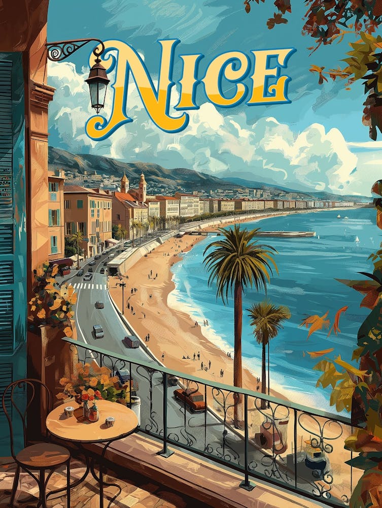 Vintage Nice, France Poster