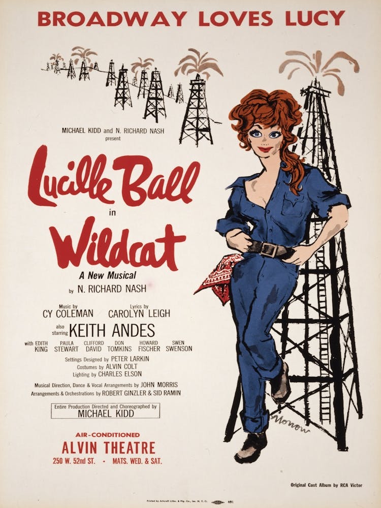 Lucille Ball Lin Wildcat Theatre Poster 1960