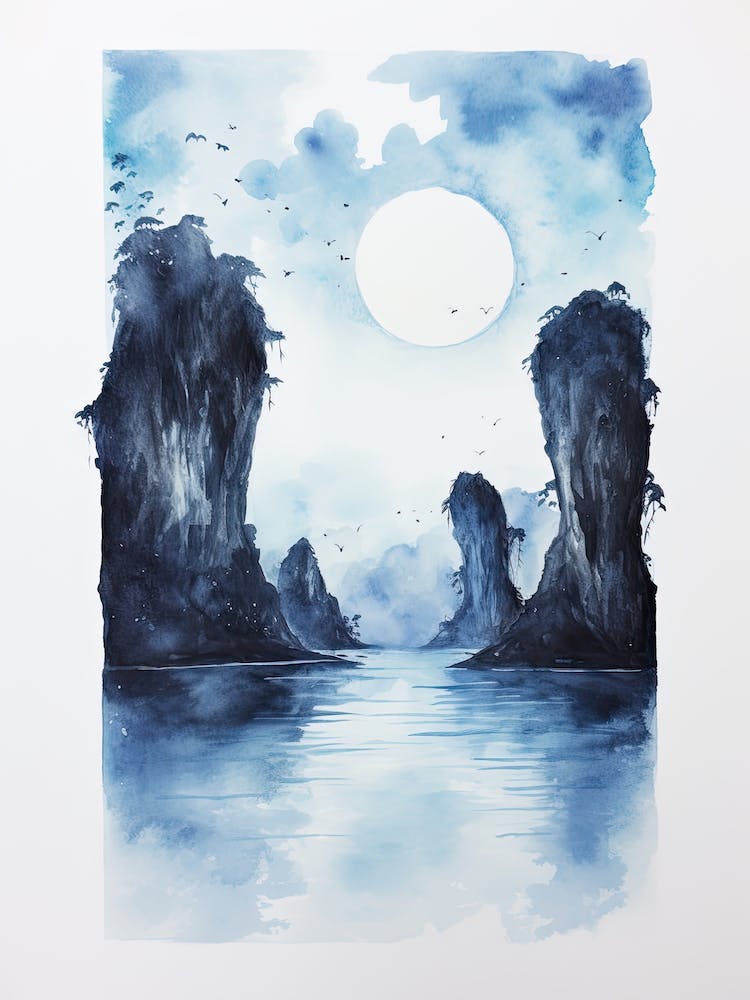 Aquarelle de Maya Bay Phi Phi Islands Thailand 2