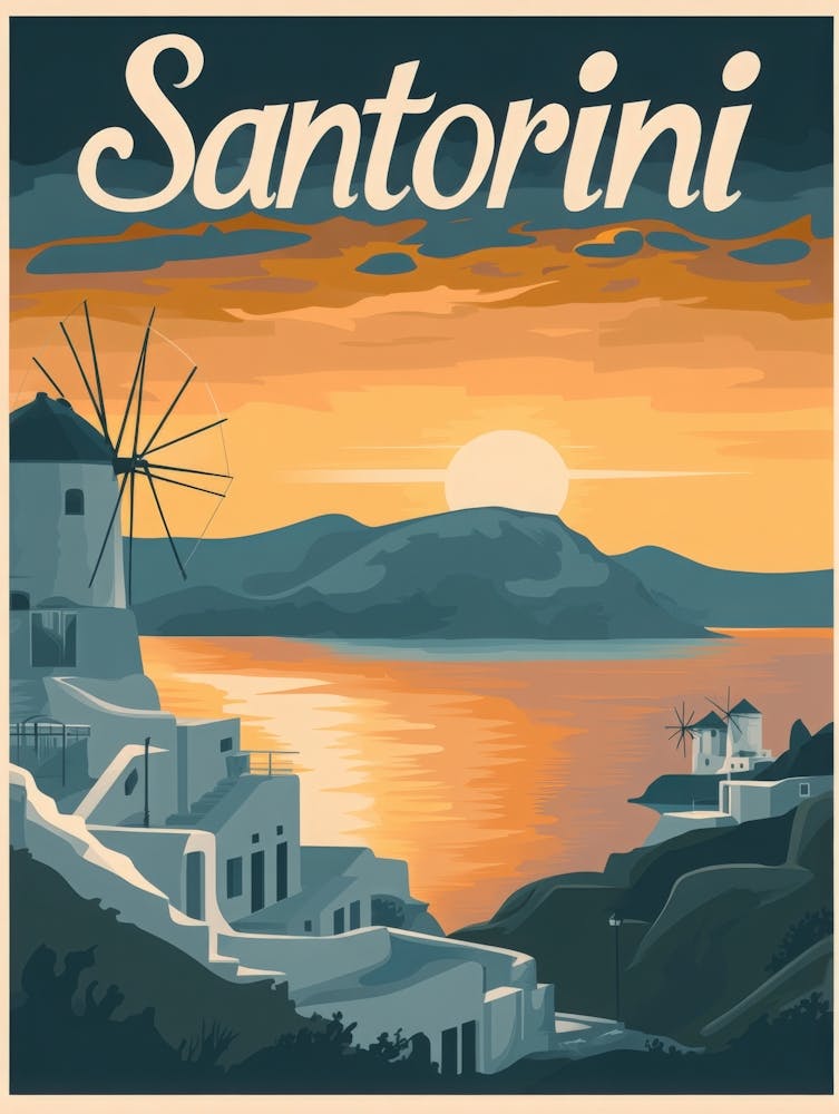 Aihrgdesign A Classic 1960s Travel Poster For Santorini 3
