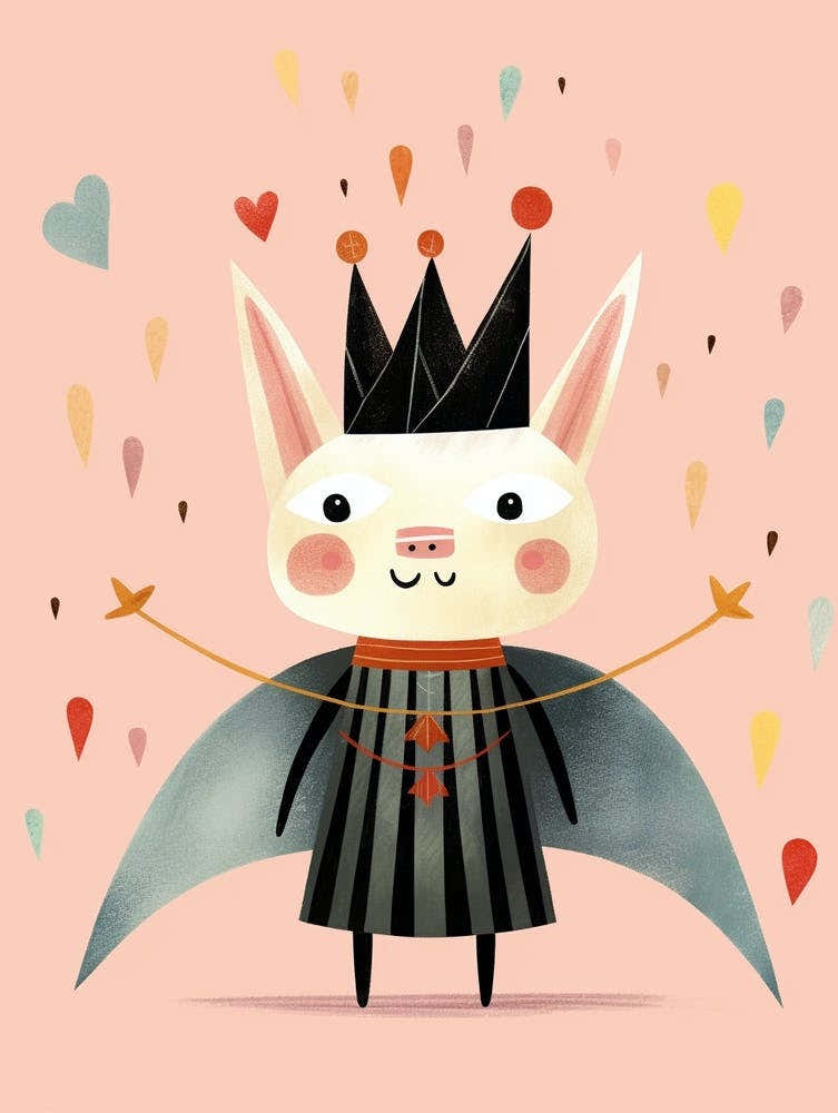 Little Bat Wearing A Crown