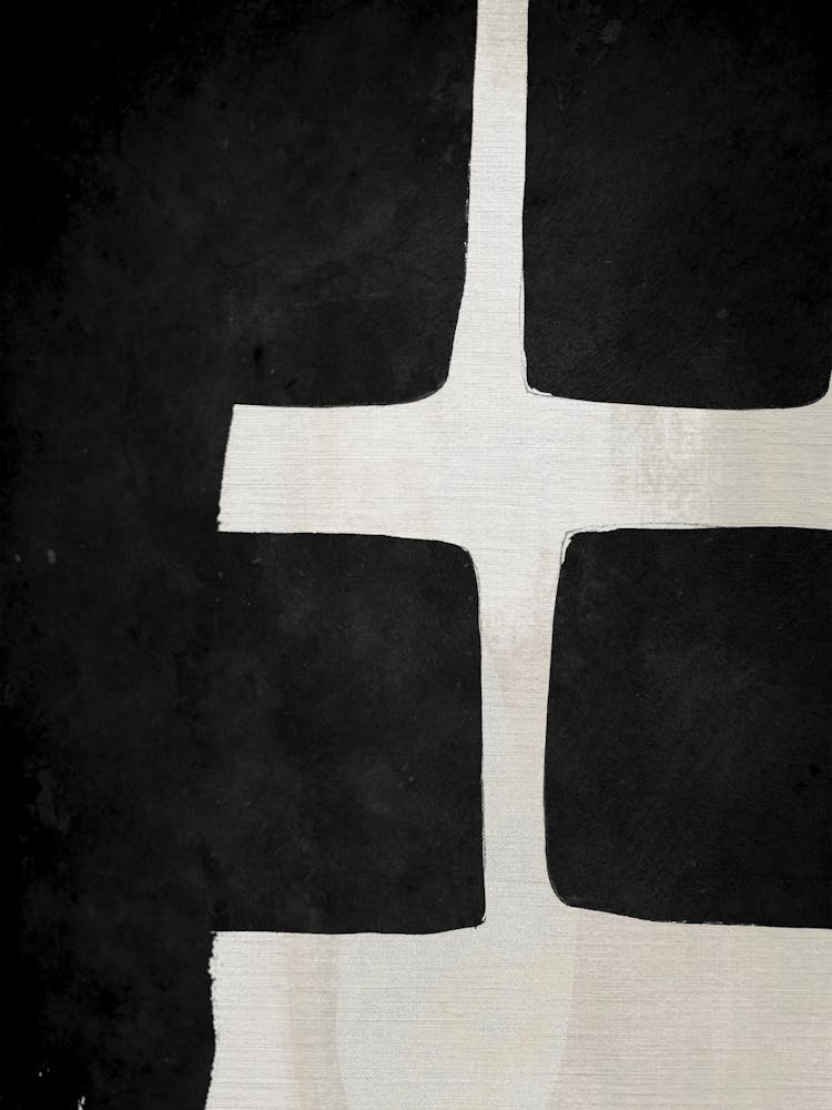 Black and Beige Abstract Minimalist Japandi Scandi Artwork