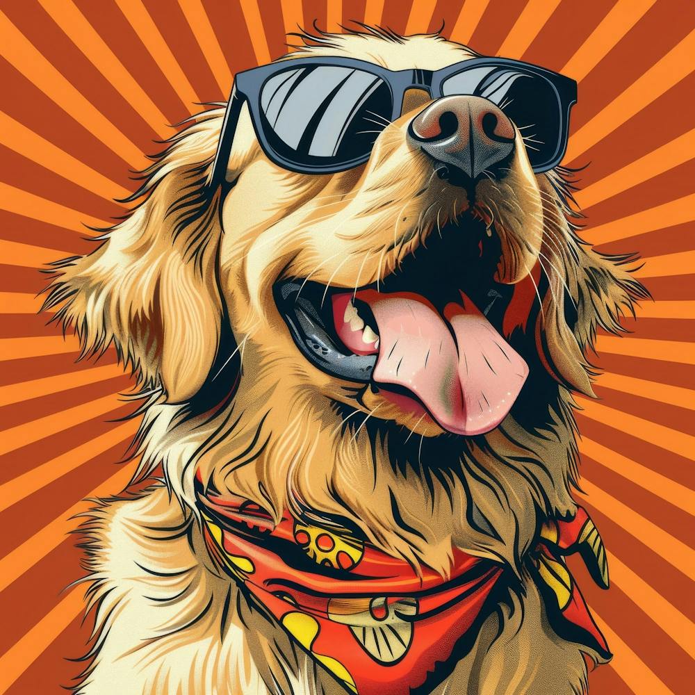 Golden Retriever In Sunglasses