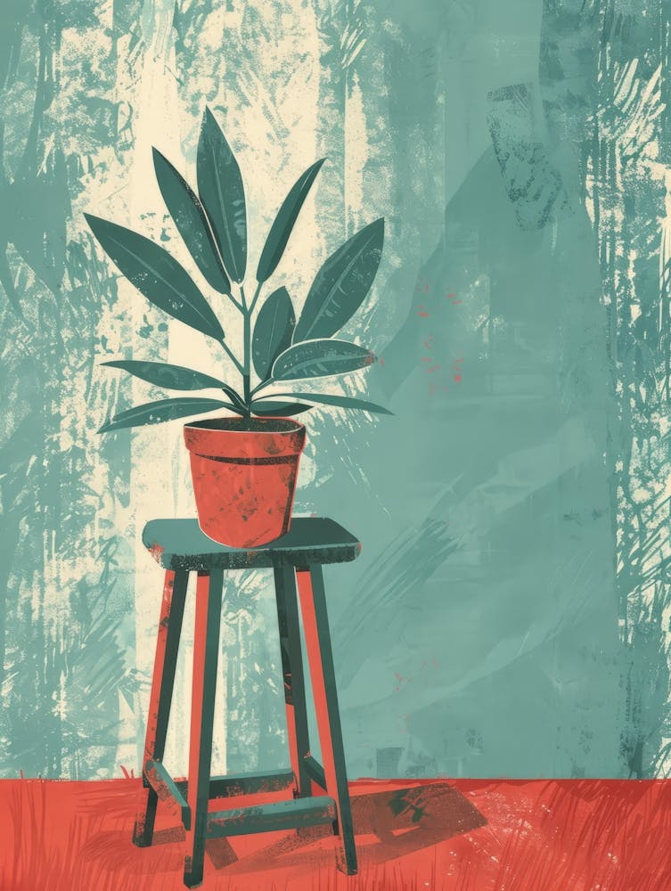 Potted Plant On A Stool 1