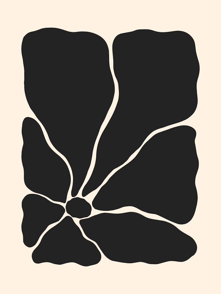 Abstract Flower 03 - Black