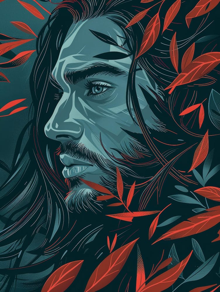 Man In Leaves