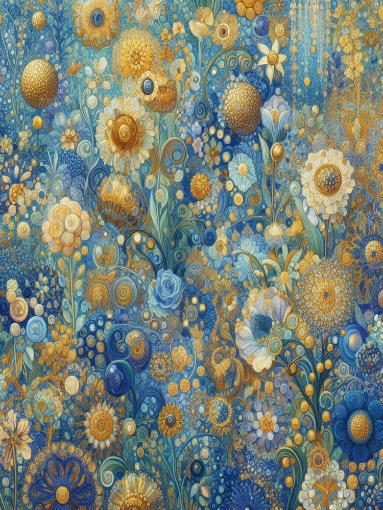 Blue And Gold garden Flowers