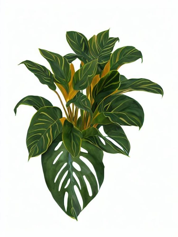 Prayer Plant (Maranta Leuconeura) Watercolor