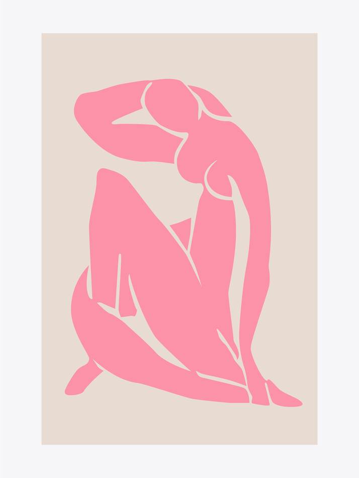 ROSE NUDE | MATISSE DIGITAL VERSION | POP ART WORLD 2023 Vector illustration| www.popart.world