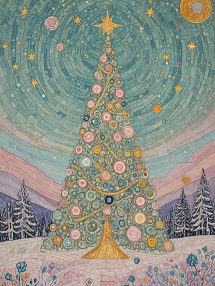 Festive Pastel Christmas Tree