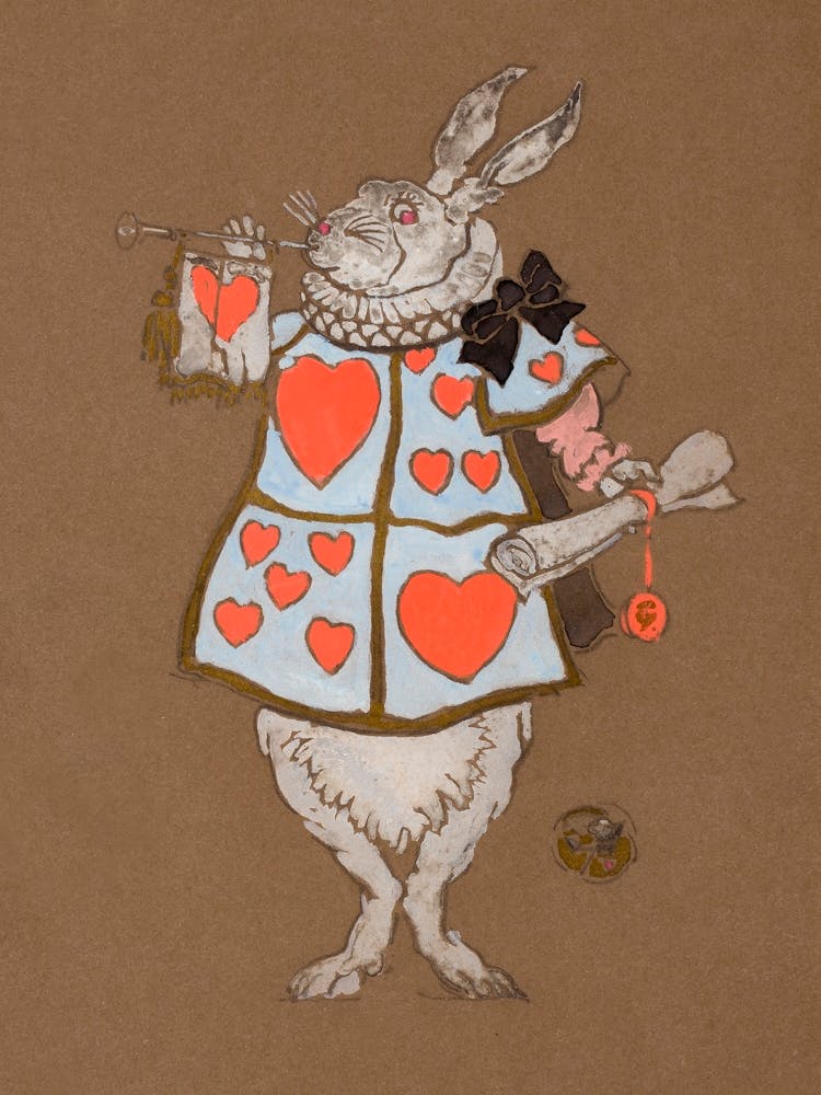 White Rabbit With Herald's Costume Design (1915), Alice in Wonderland