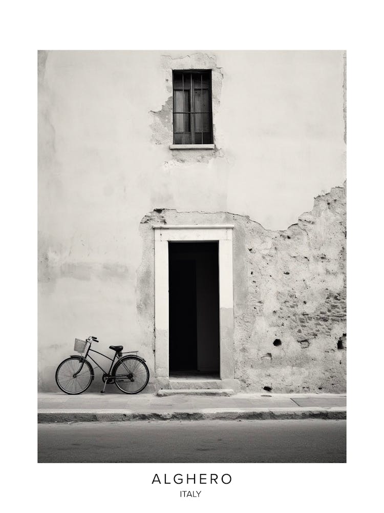 Poster Of Alghero, Italy, Black And White Analogue Photography 2