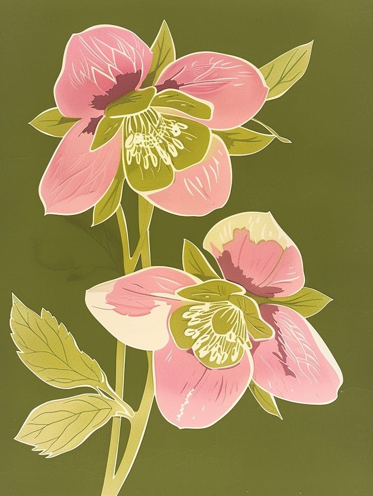 Pink & Green Hellebore 2