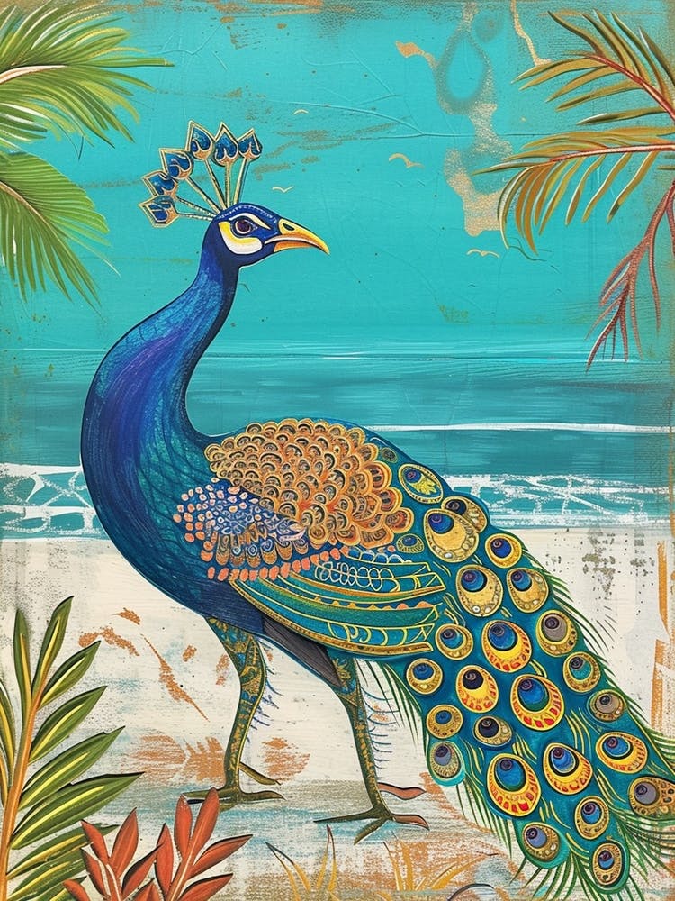 Folky Peacock On The Beach 1