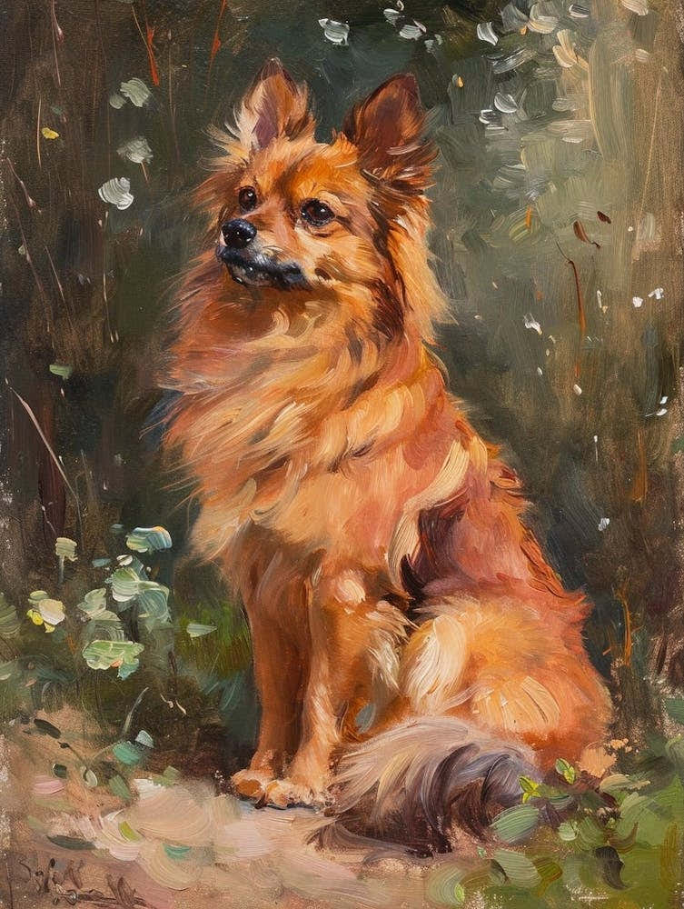 Finnish Spitz Acrylic Painting 6