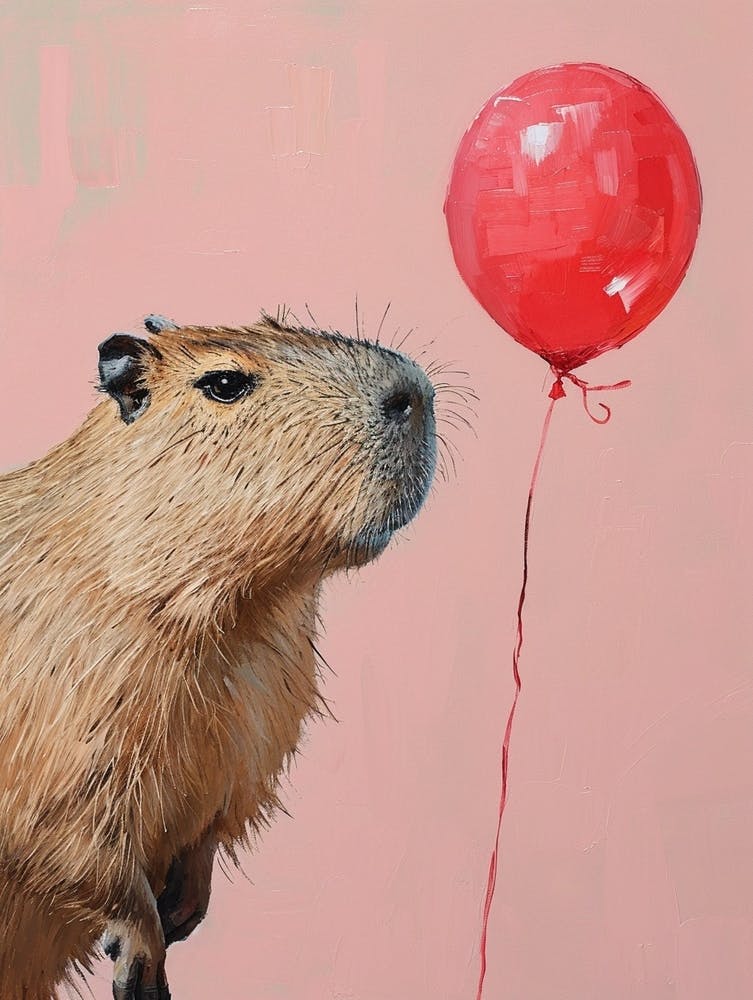 Cute Capybara 3 With Balloon