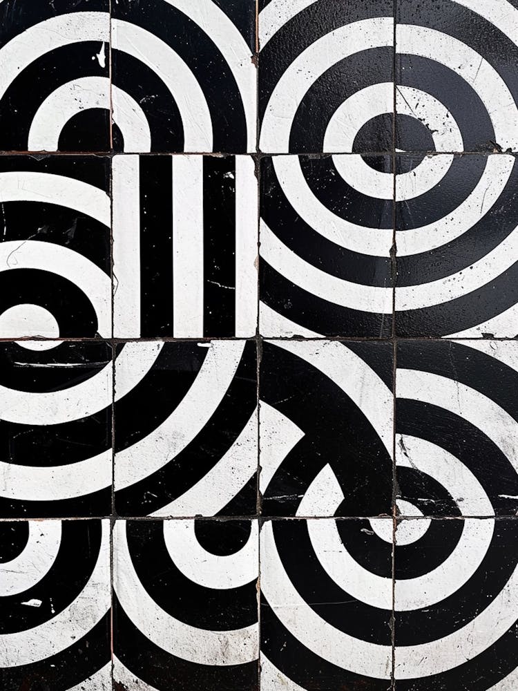 Abstract Kitsch Black & White Pattern 2