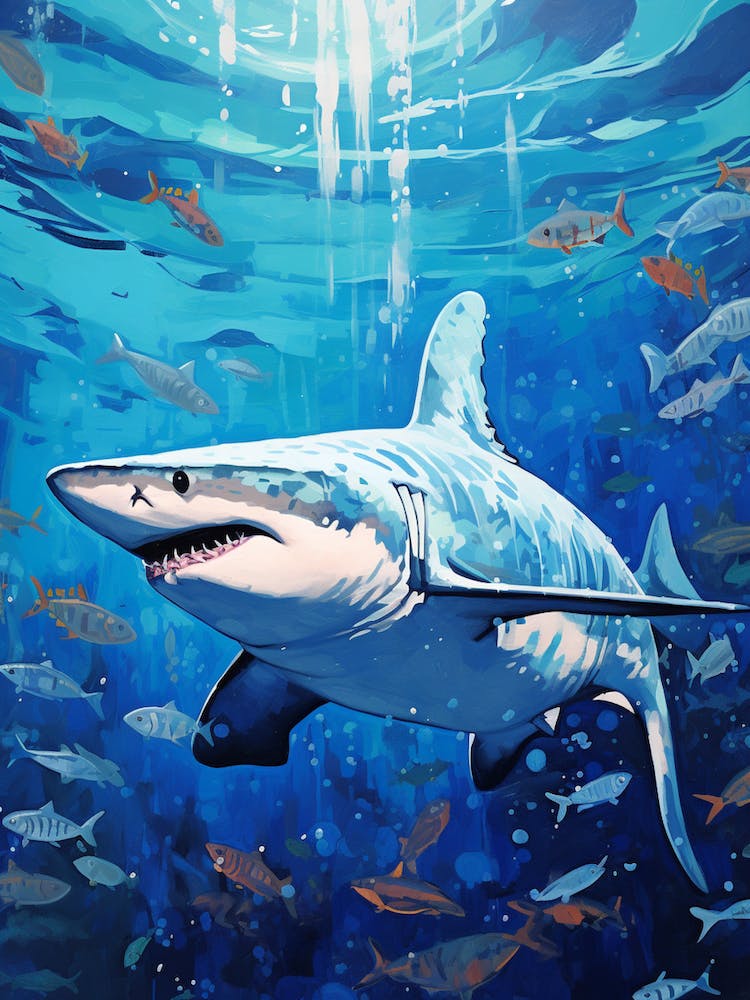A Blue Shark Vibrant Paint Splash 2