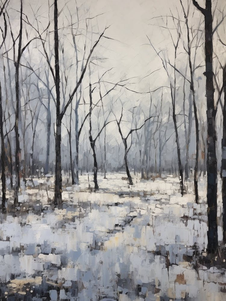 Winter City Park Painting Forest Park St Louis 1