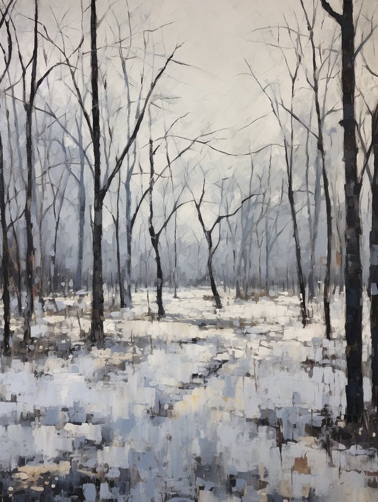 Winter City Park Painting Forest Park St Louis 1