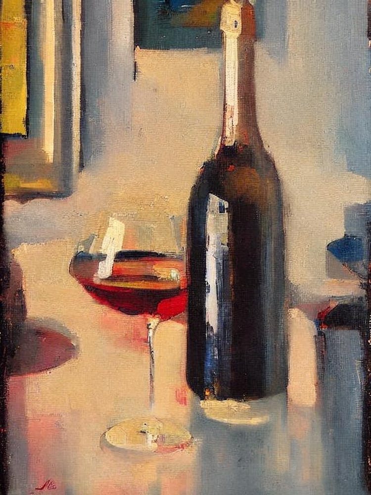 Blanc De Blancs Oil Painting Cocktail Poster