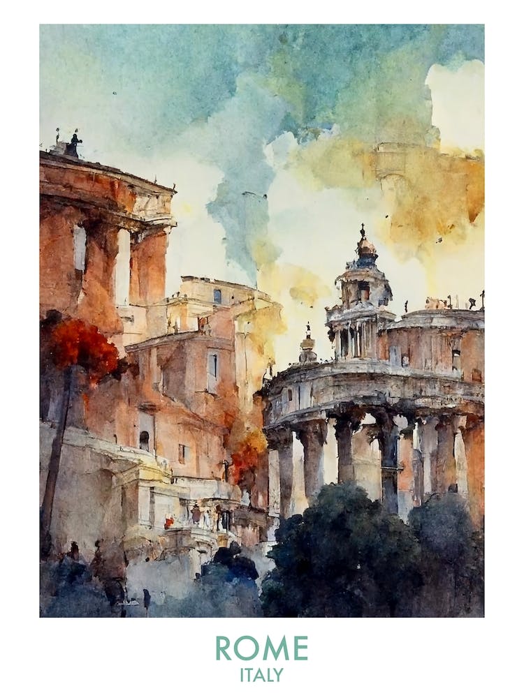 Rome Italy Watercolour