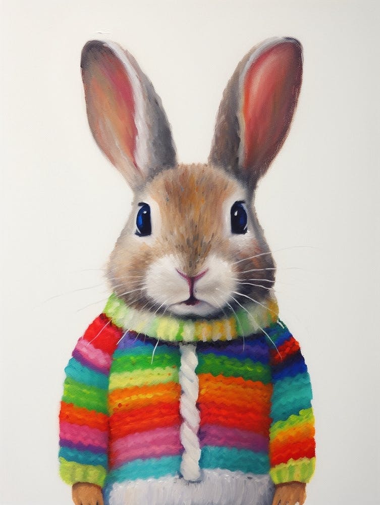 Baby Animal Wearing Sweater Rabbit 1