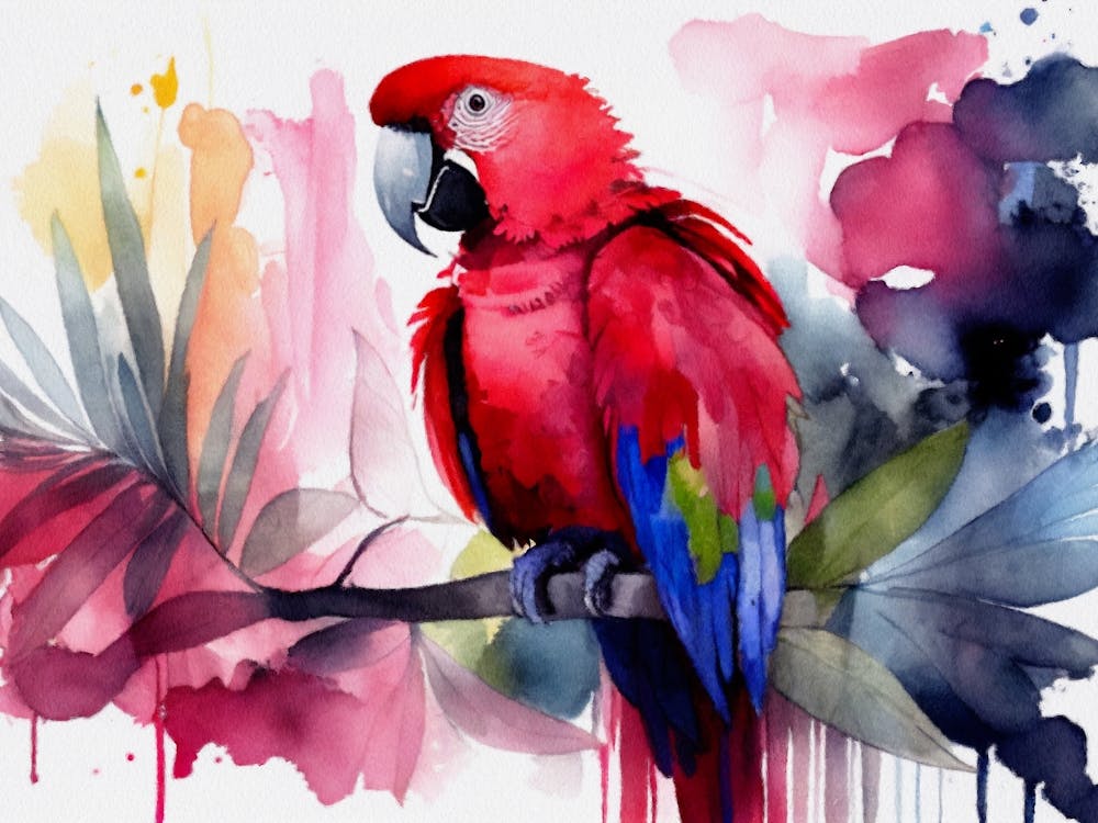 Parrot Watercolor Painting