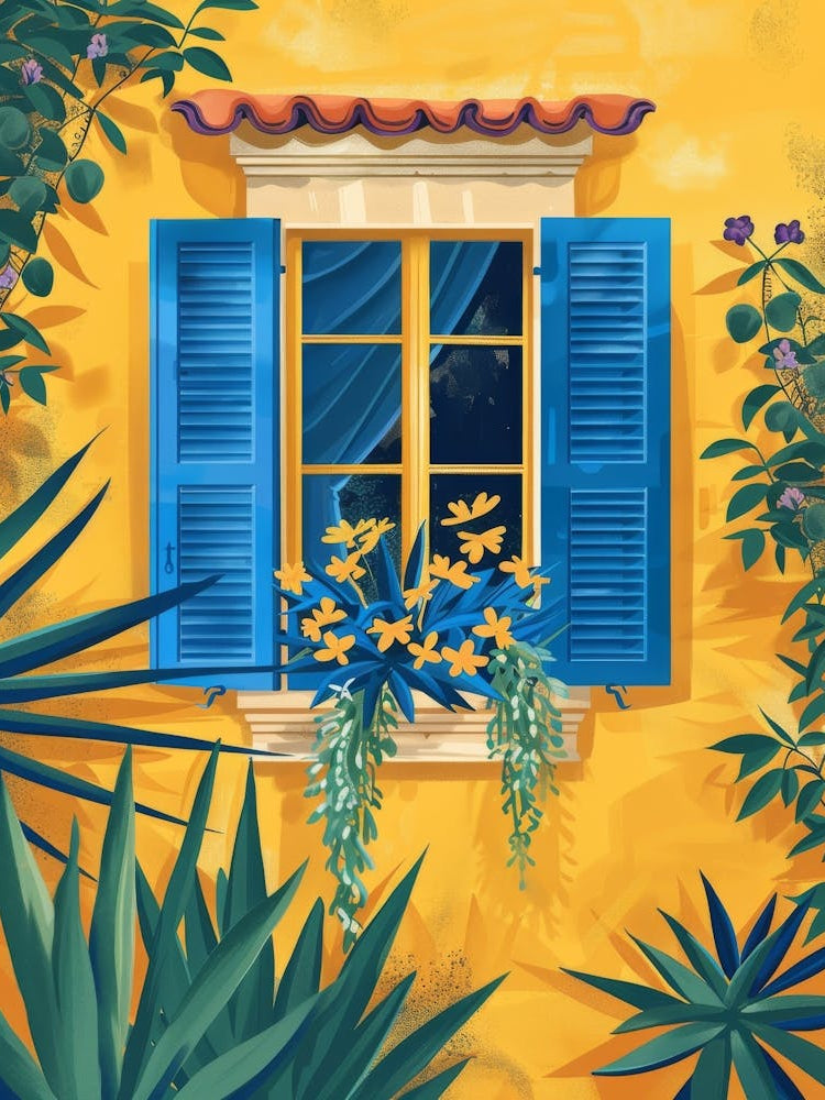 Window With Blue Shutters 2