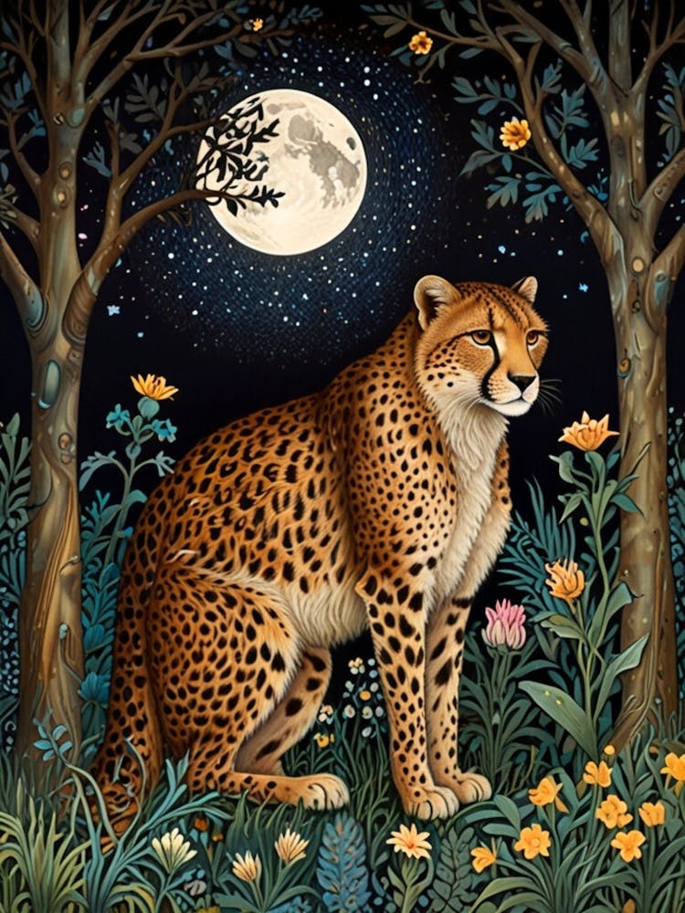 William Morris Cheetah In The Forest 2