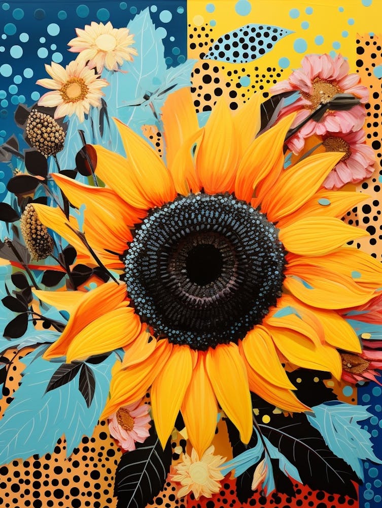 Fleurs Surréalistes Tournesol 3 Peinture Florale
