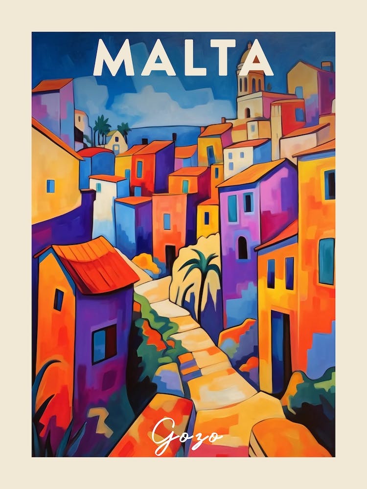 Gozo Malta 1 Fauvist Painting  Travel Poster