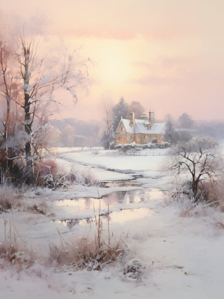Dreamy Winter Painting Cotswolds United Kingdom 3