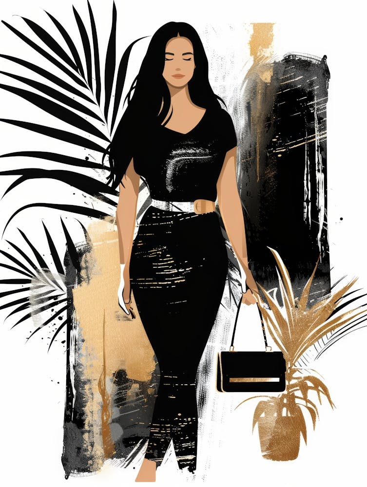 Woman In Black And Gold 2