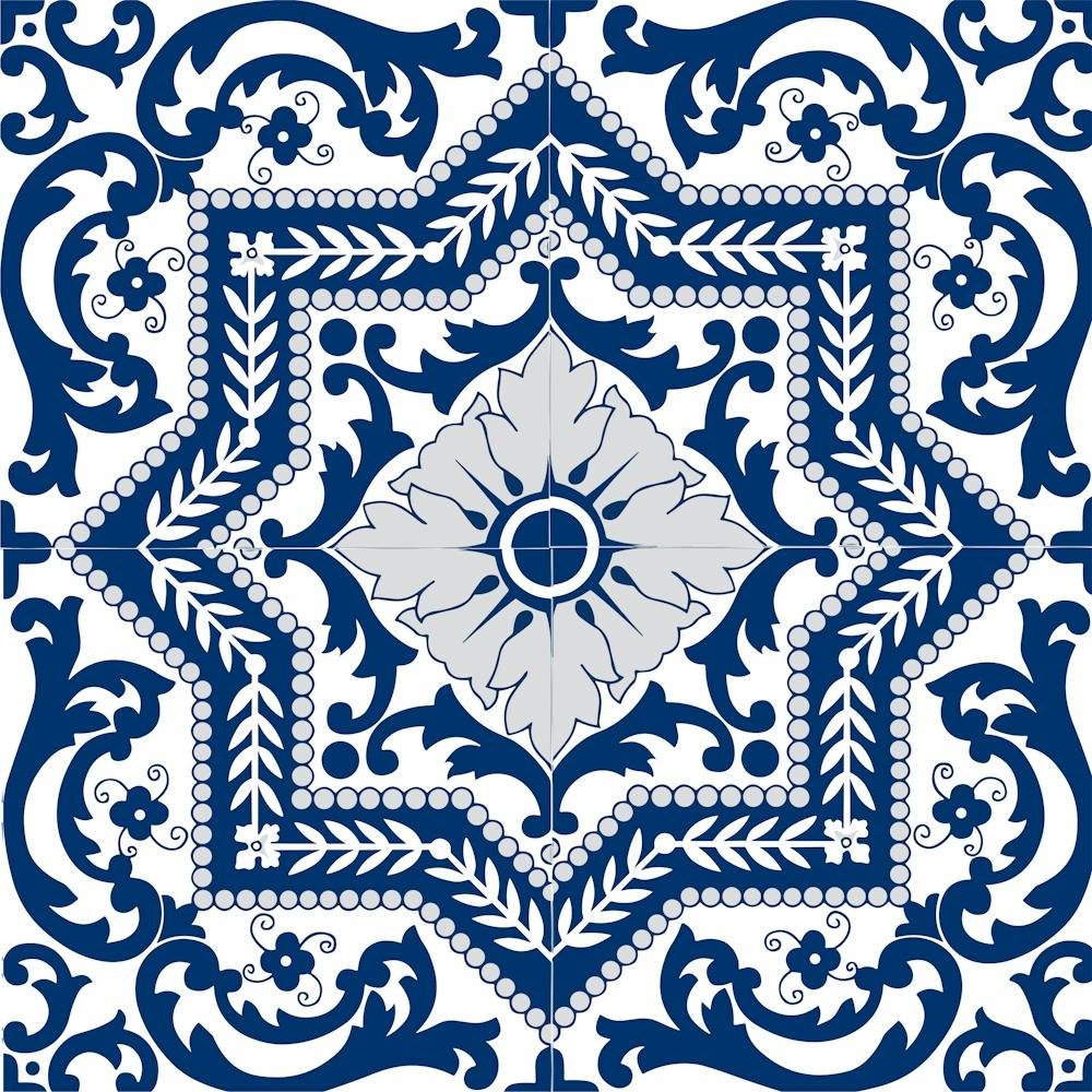 Classic Cobalt Blue Azulejo Panel