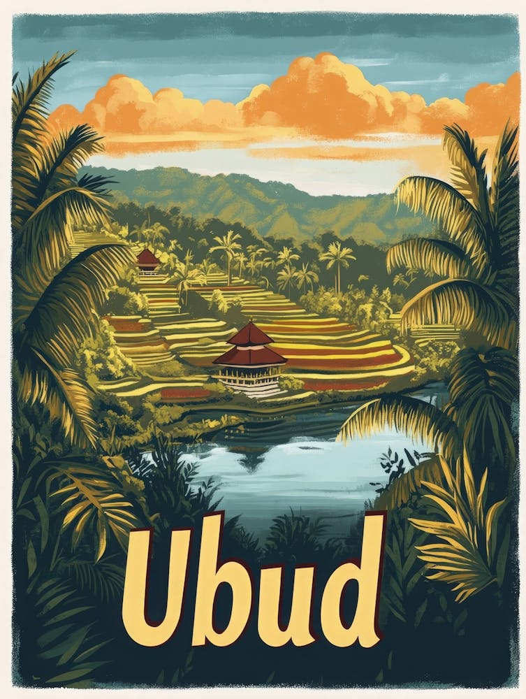 Aihrgdesign A Vintage Travel Poster Of Ubud 1