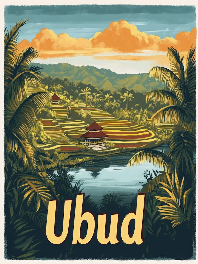 Aihrgdesign A Vintage Travel Poster Of Ubud 1
