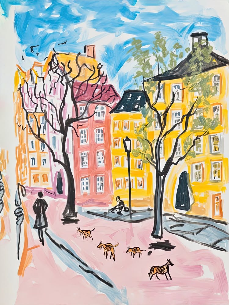 Copenhagen, Dreamy Storybook Illustration 1