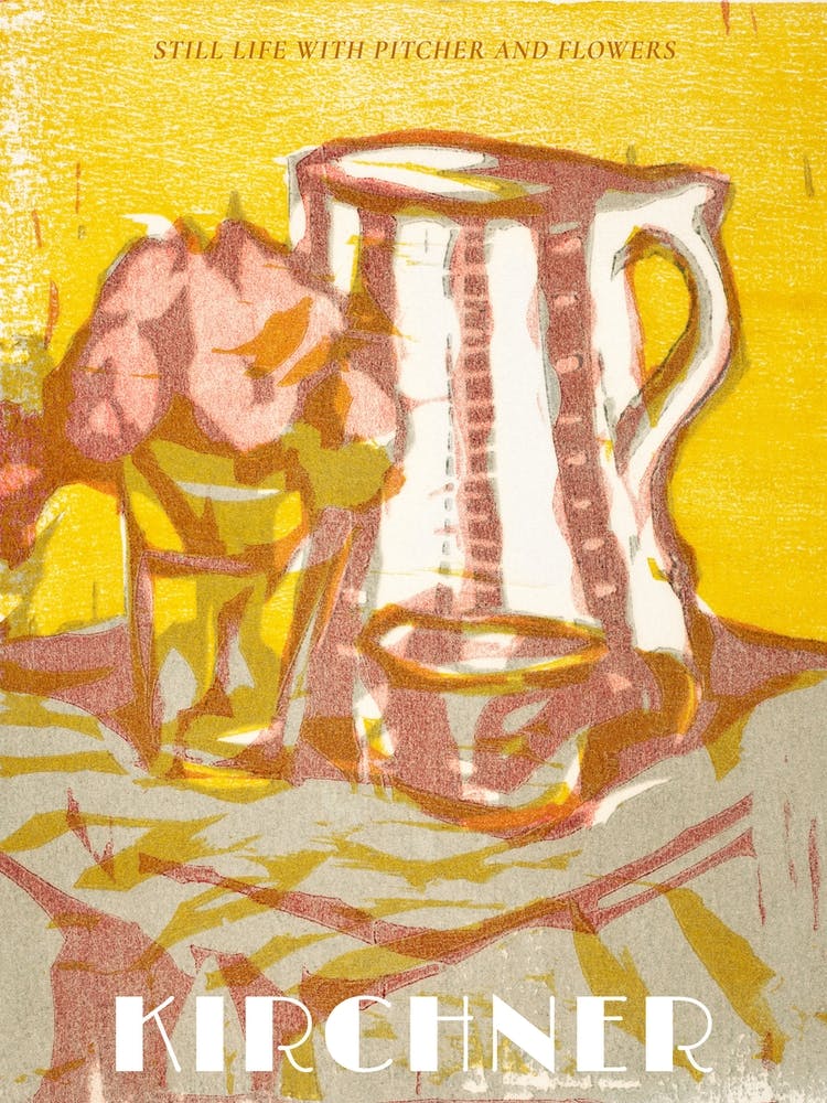 Still Life With Pitcher And Flowers, Ernst Ludwig Kirchner