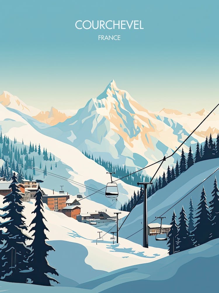 Poster Of Courchevel   France, Ski Resort Illustration 0