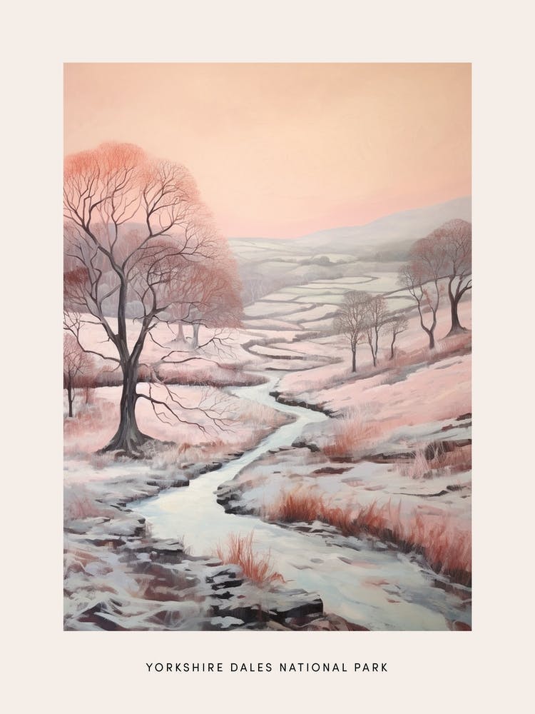 Dreamy Winter National Park Poster  Yorkshire Dales National Park England 2
