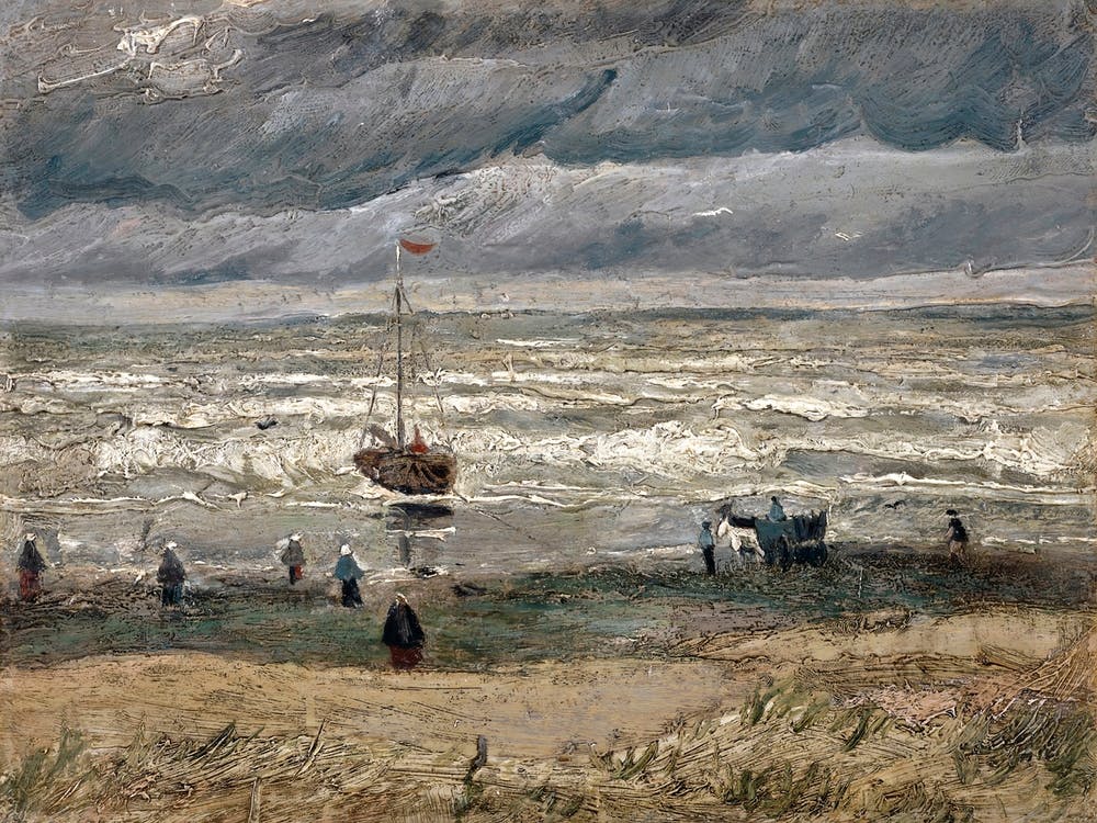Beach At Scheveningen In Stormy Weather (1882), Vincent Van Gogh