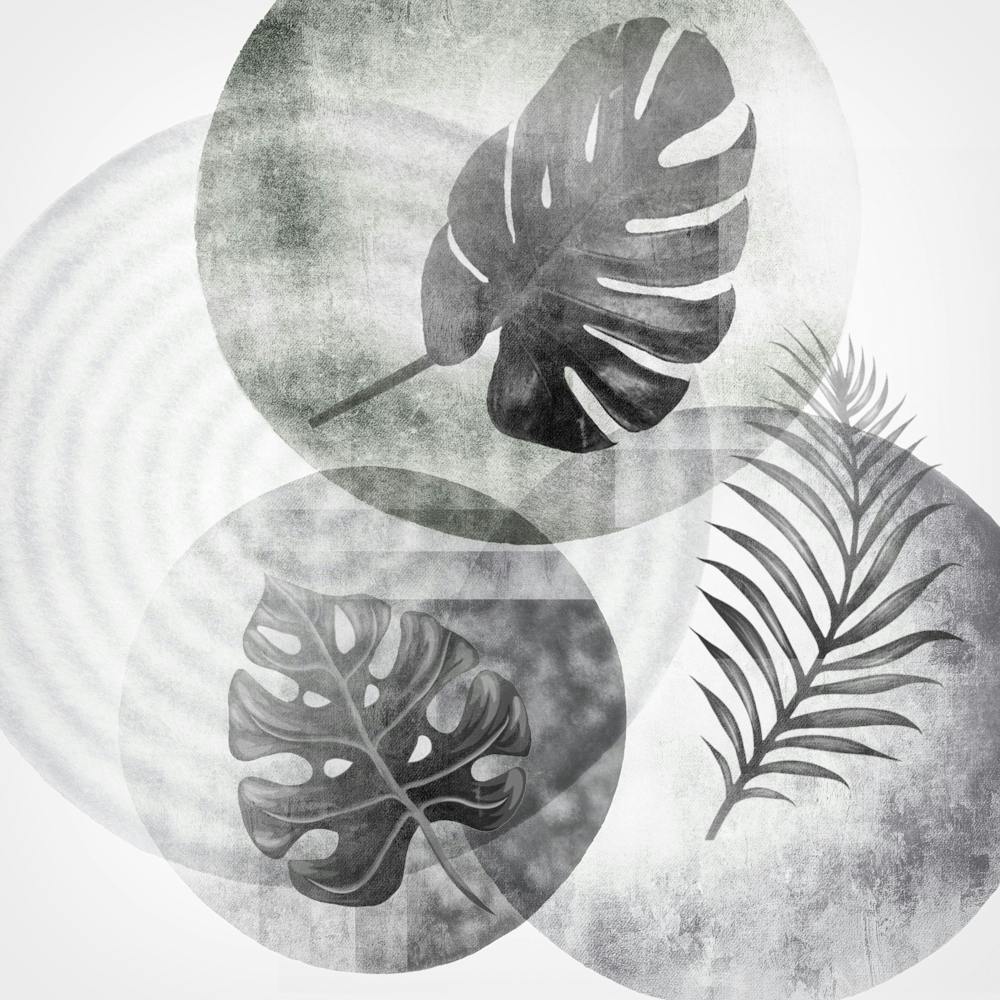 Vintage Retro Boho Background Leaves Botanical