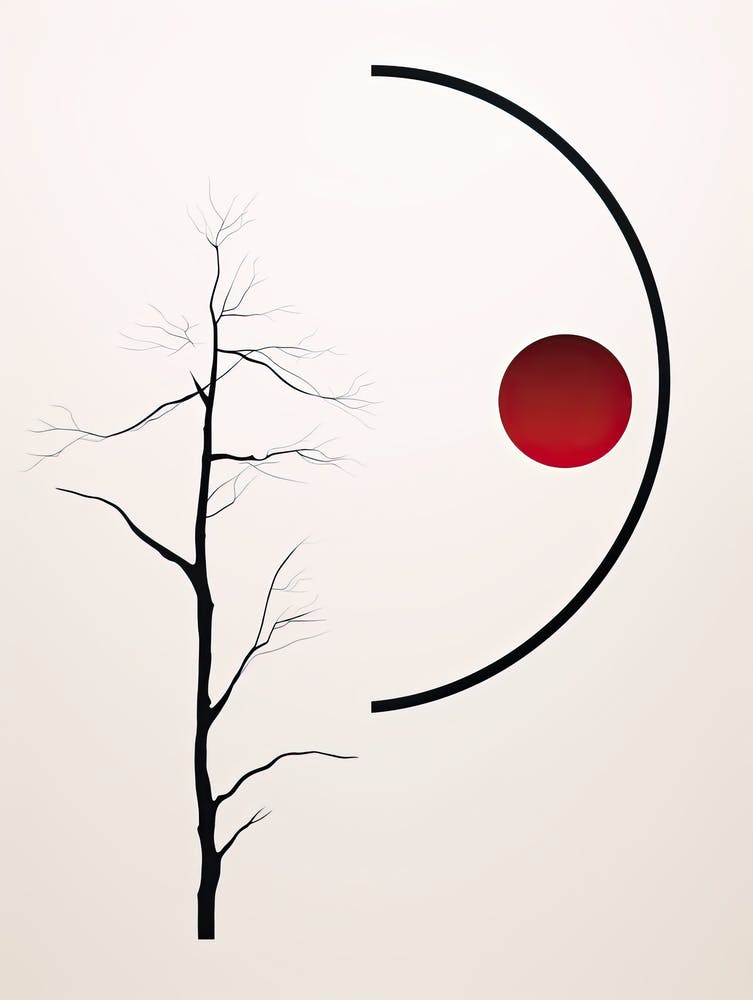 Tree And A Circle Minimal Abstract Shapes
