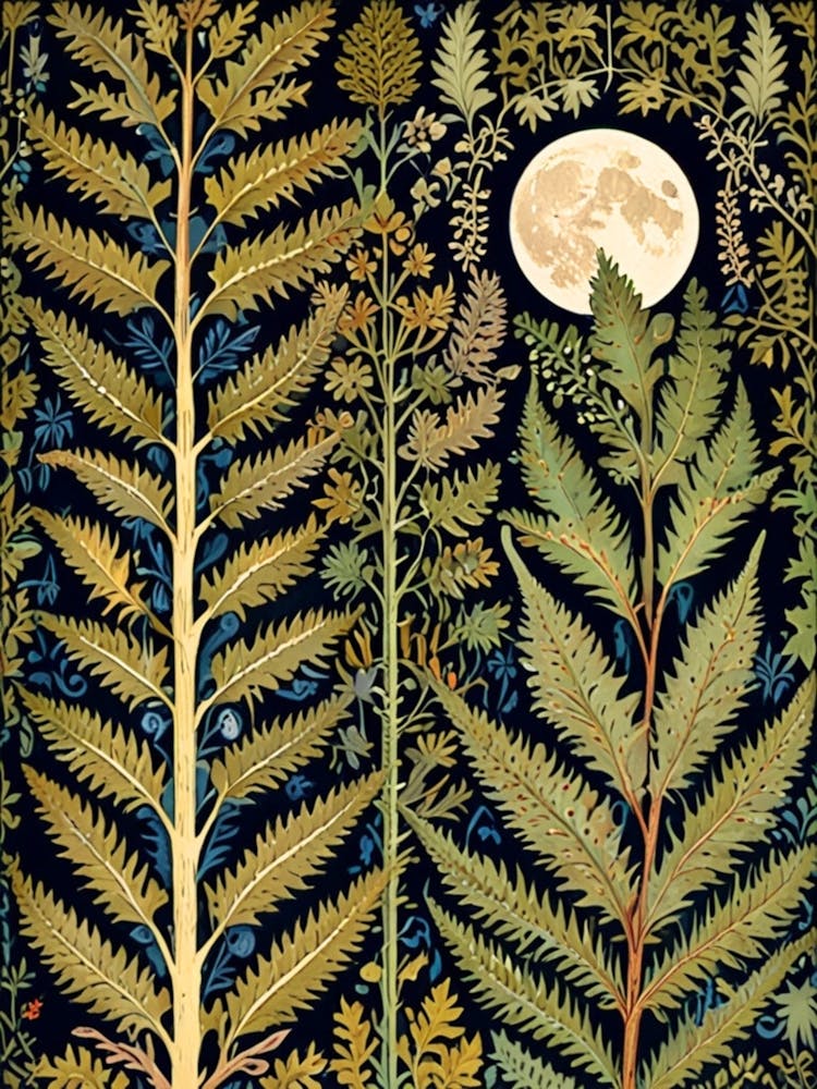 William Morris Ferns And Moon