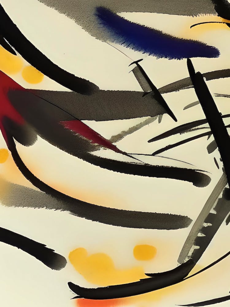 Watercolour Splotches Lines Brush Strokes Abstract Modern Minimal