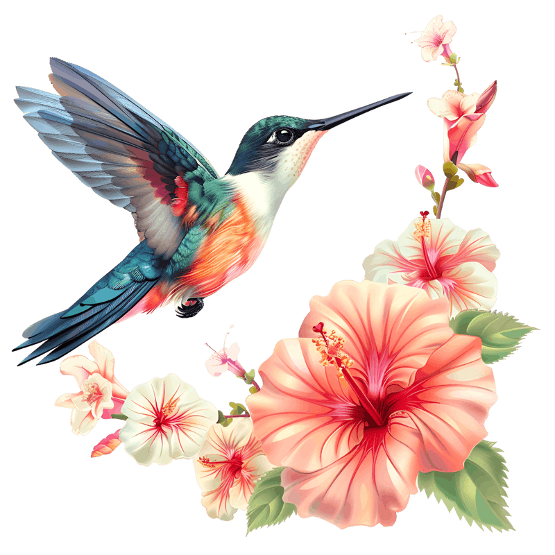 Colibri avec Fleurs