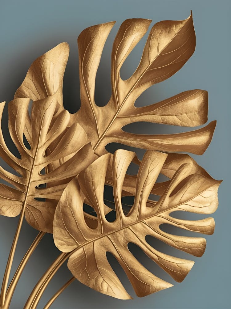 Gold Monstera Leaves